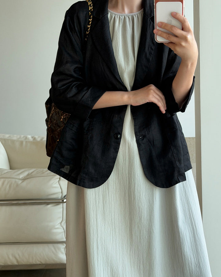 Relaxed Fit Summer Linen Jacket