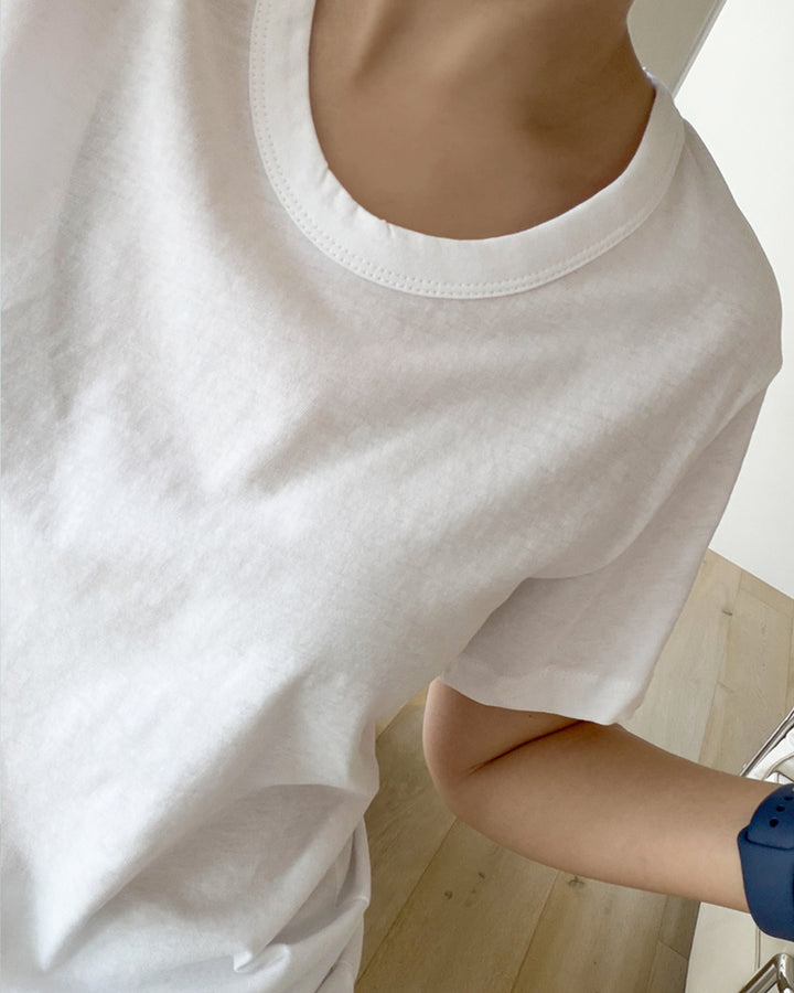 Classic Scoop Neck Short Sleeve T-Shirt