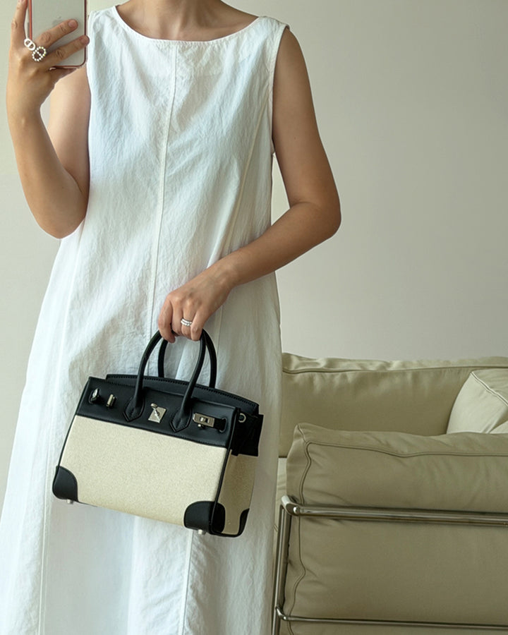 Seam-Detail Sleeveless Long Dress