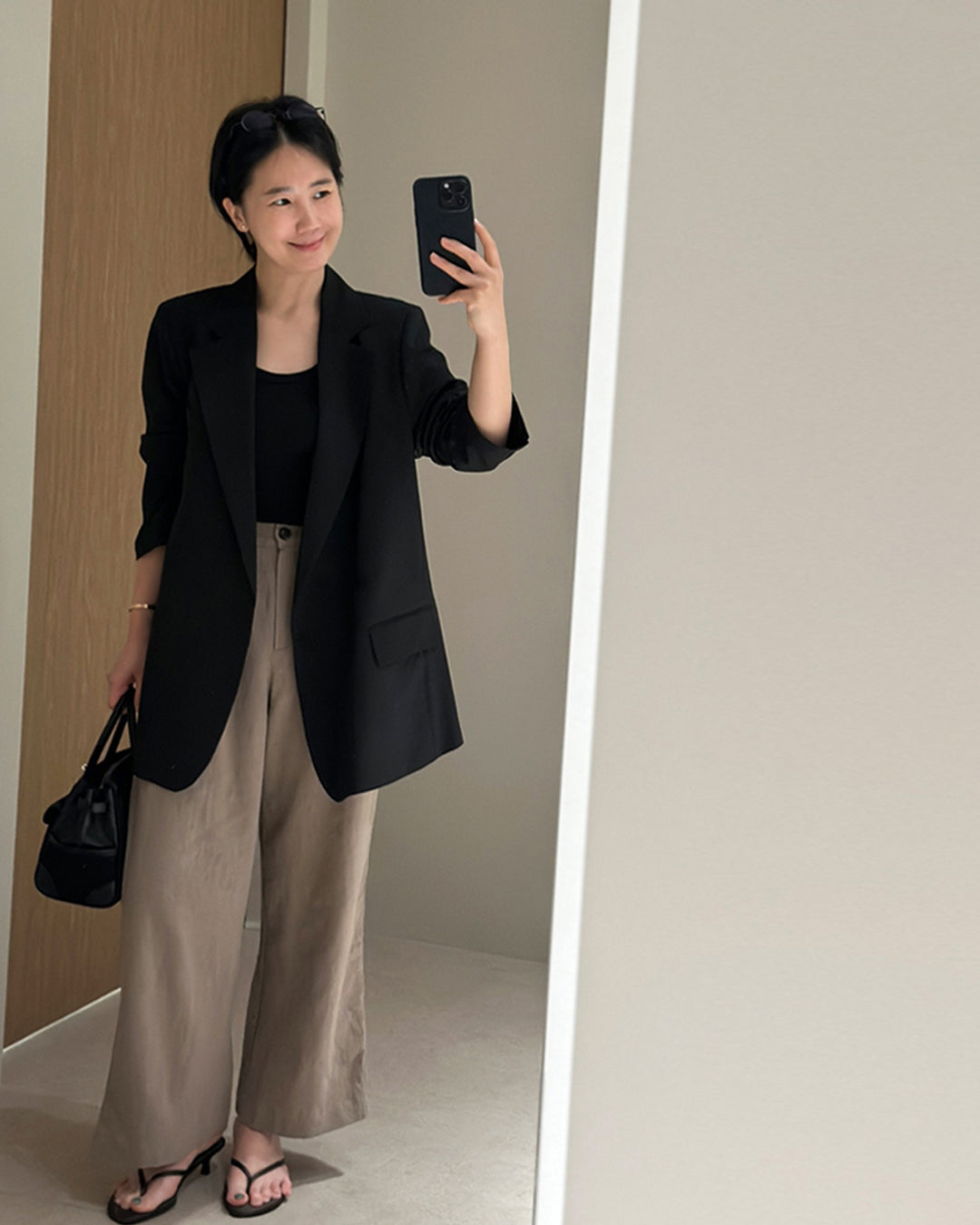 Linen Blend Wide-Leg Trousers