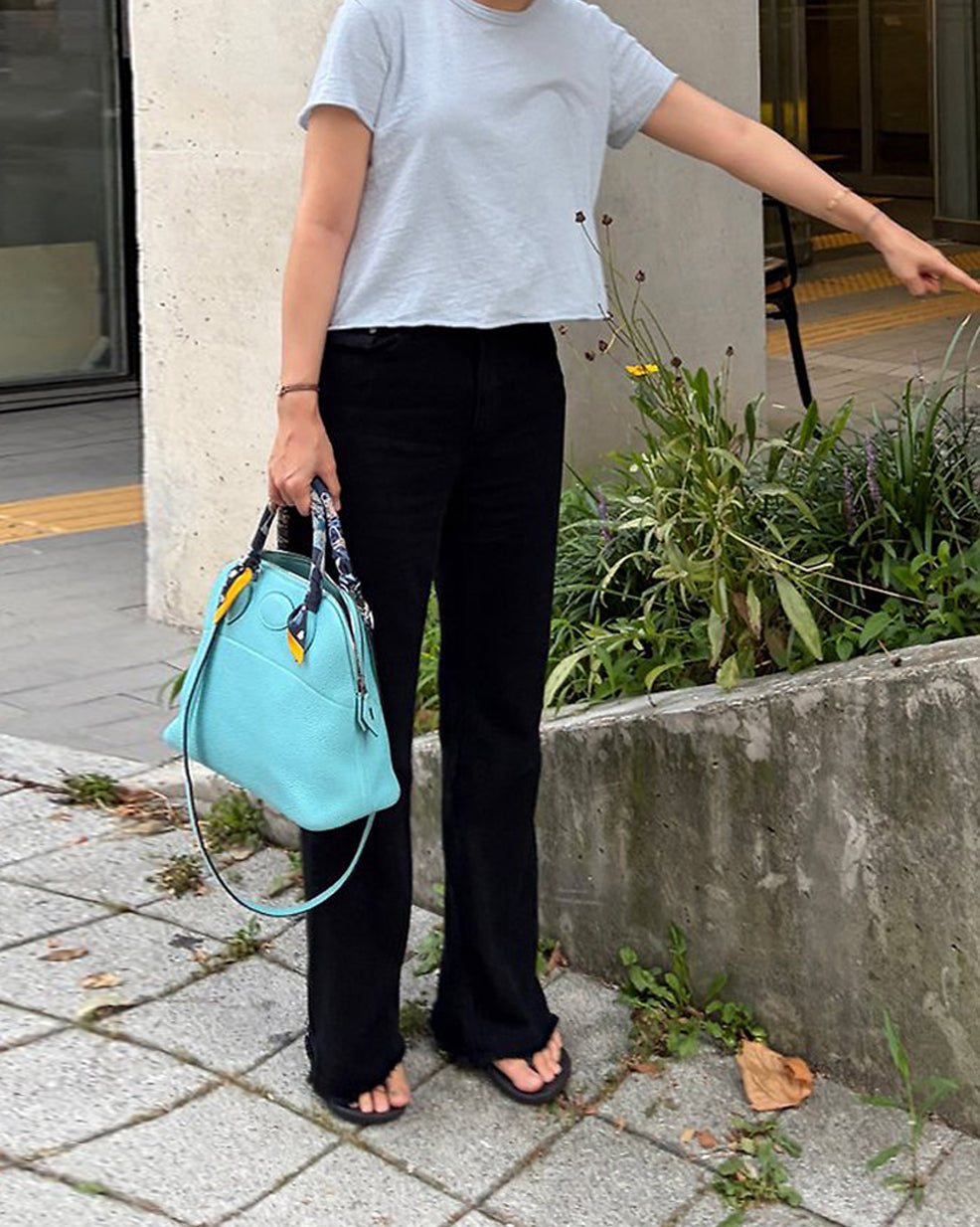 Soft Washed Black Slight Flare Jeans