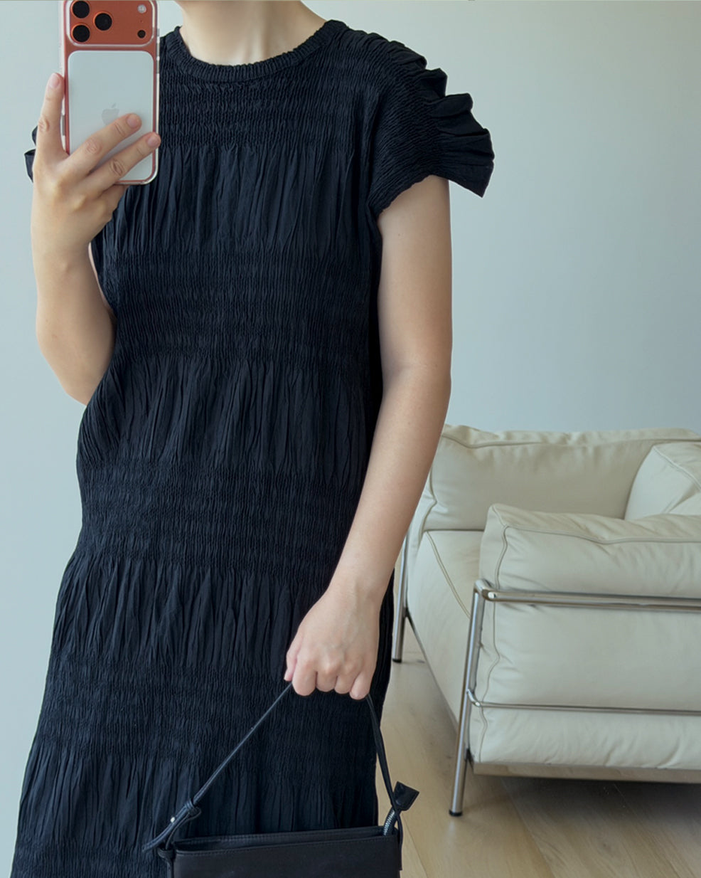 Shirred Wrinkle Tiered Maxi Dress