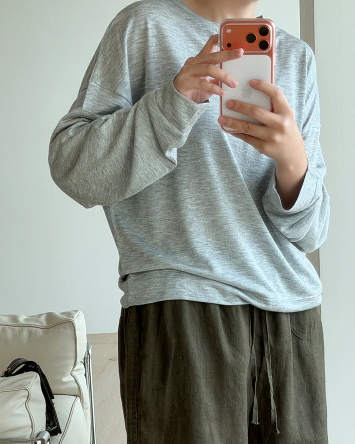 Lightweight Heathered Crewneck Sweatshirt