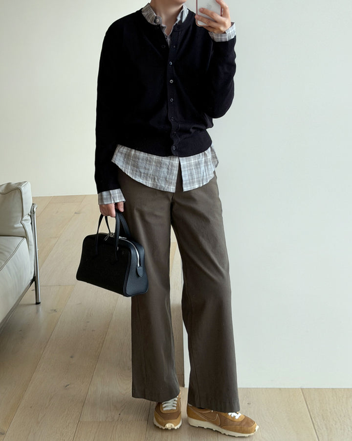 Casual Wide-Leg Cotton Pants
