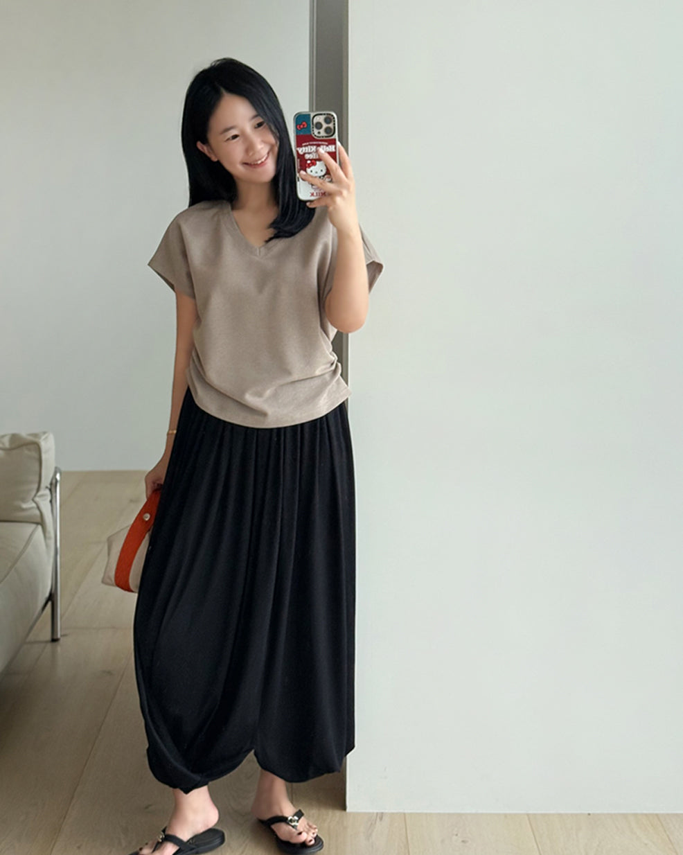 Side Ruched V-Neck Cap Sleeve Top