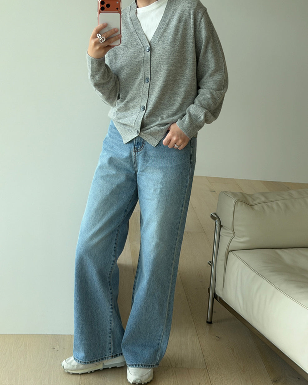Premium Blend Wide-Leg Classic Denim