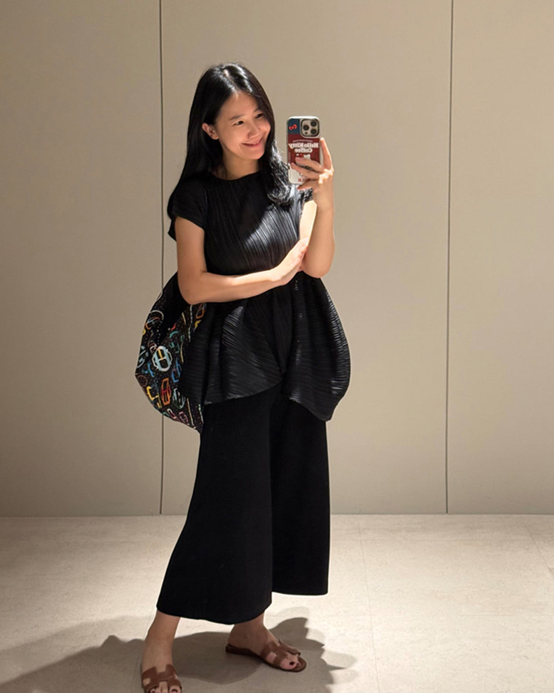 Pleated A-Line Cap Sleeve Blouse