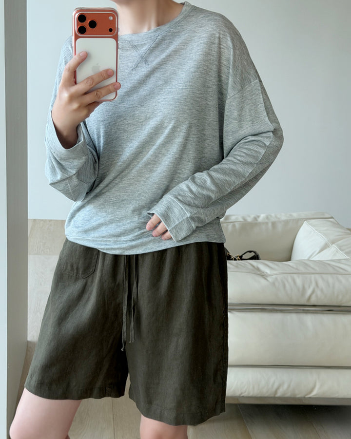 Lightweight Heathered Crewneck Sweatshirt