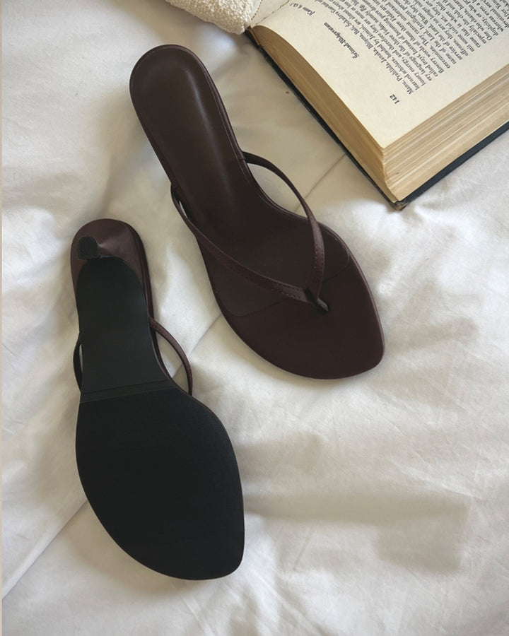 Minimalist Slim Strap Thong Heels