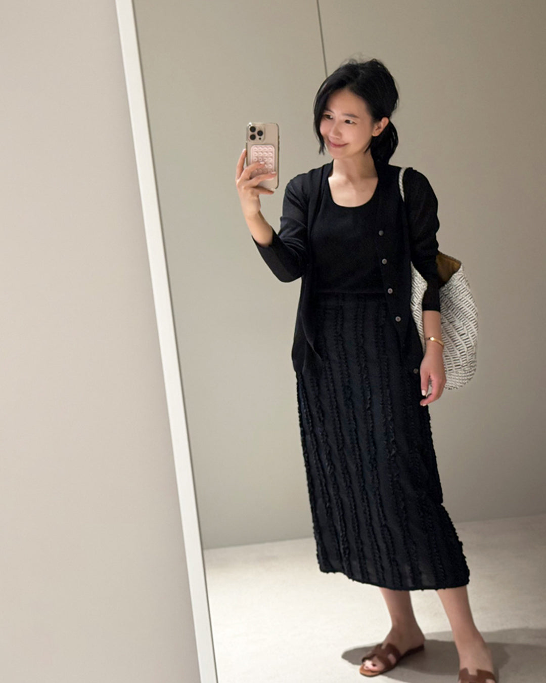 Tiered Frill Sheer Long Skirt