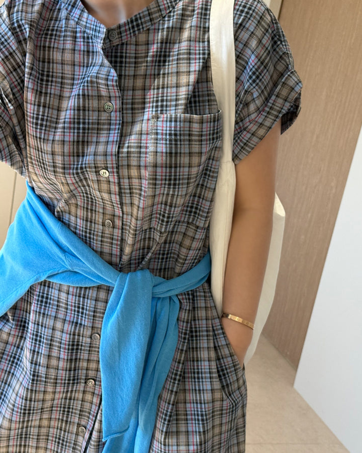 2-Way Cotton Check Shirt Dress &amp; Robe