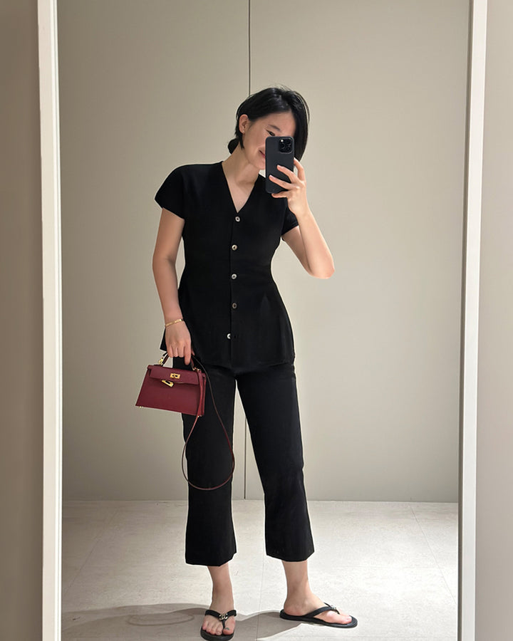 SINE Cool-Touch Side-Slit Ankle Pants