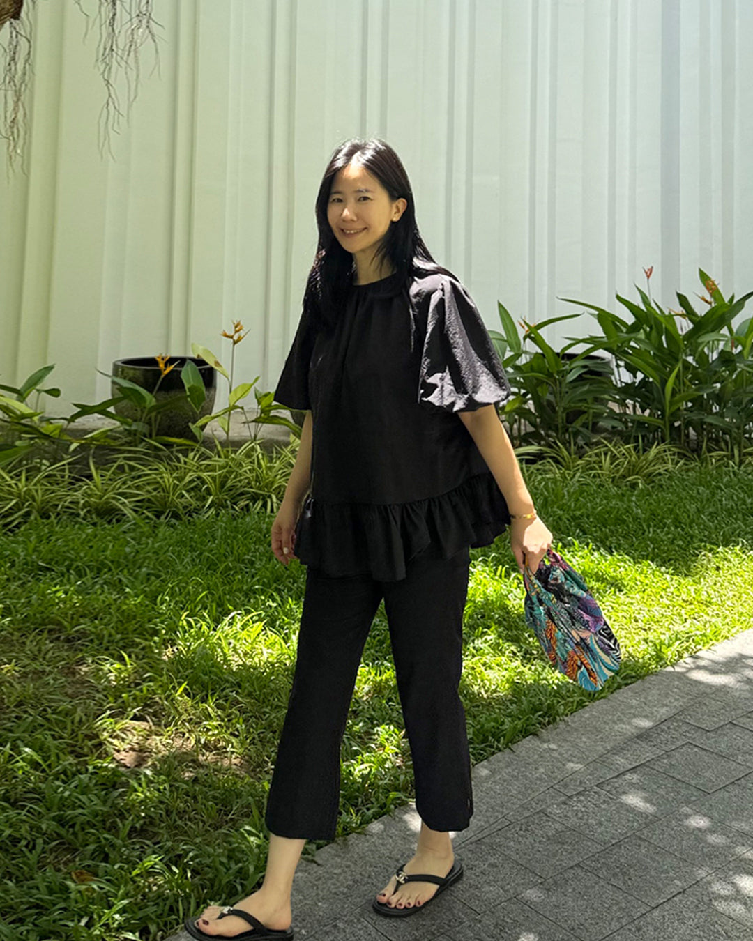 SINE Cool-Touch Side-Slit Ankle Pants