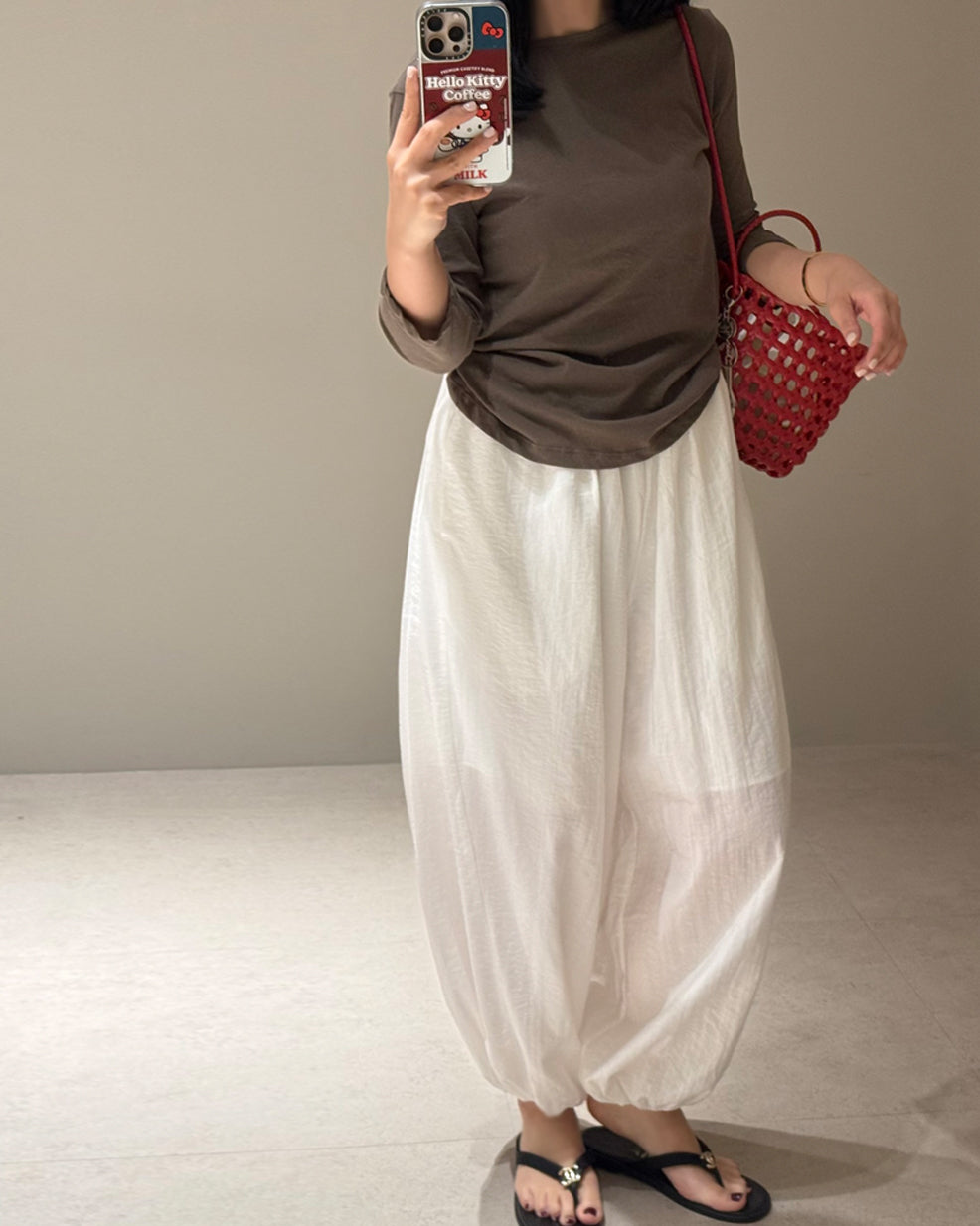 Rayon Blend Balloon Pants