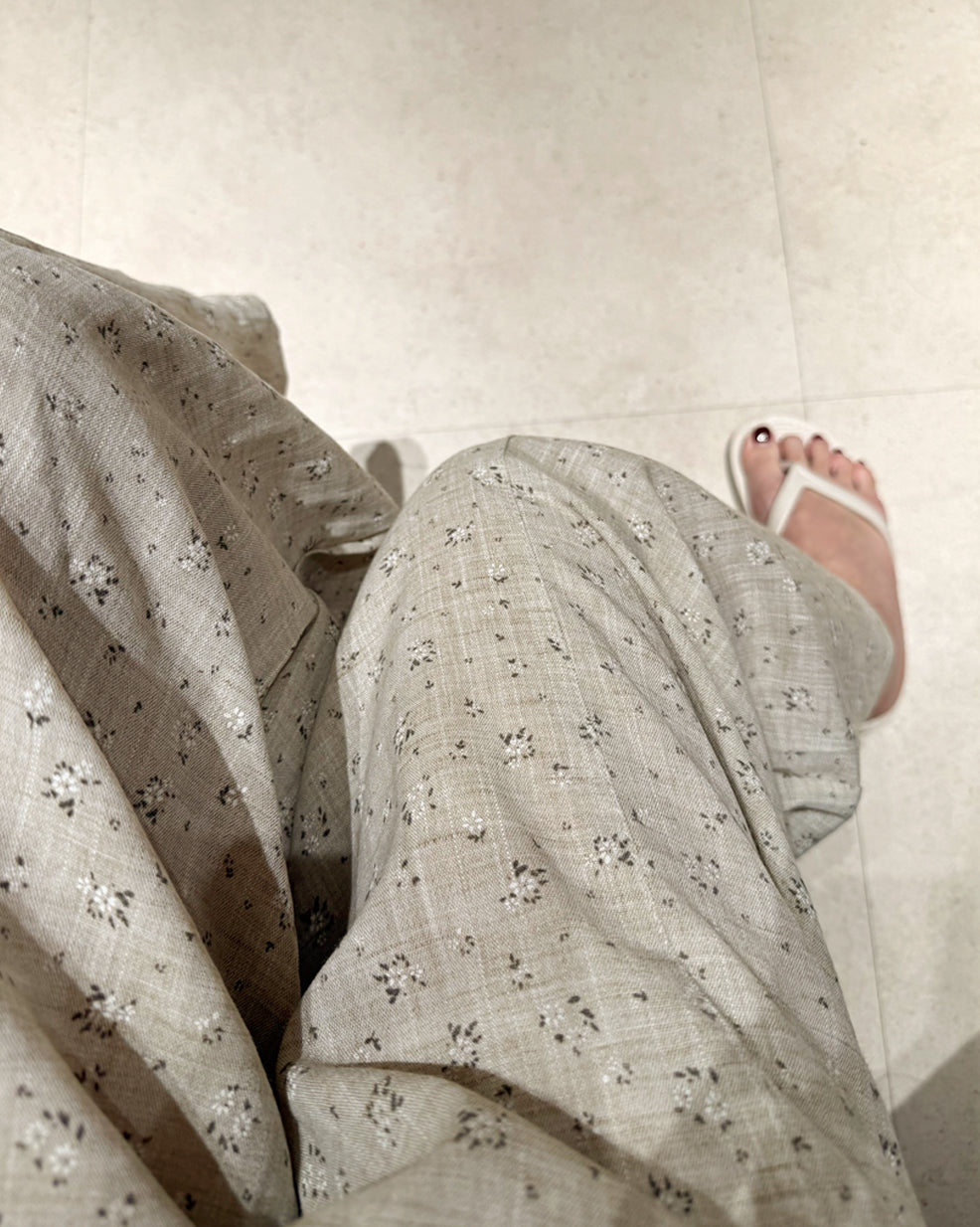 Floral Printed Wide-Leg Elastic Pants