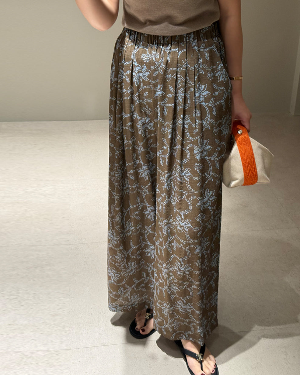 Floral Print Wide Leg Pleated Pants