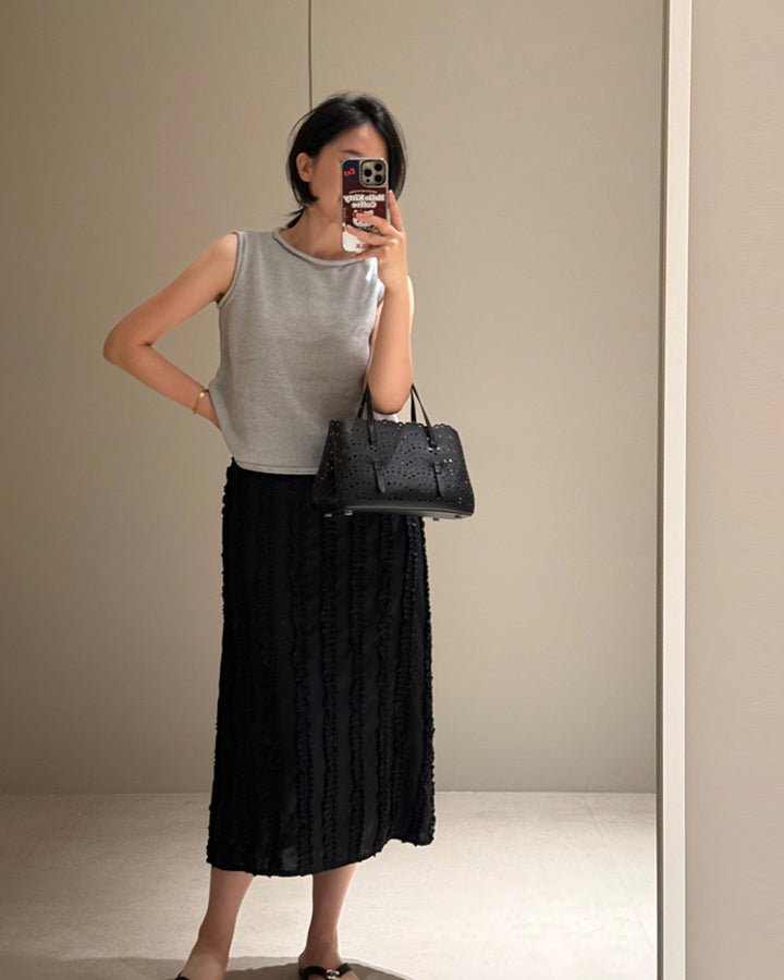 Tiered Frill Sheer Long Skirt