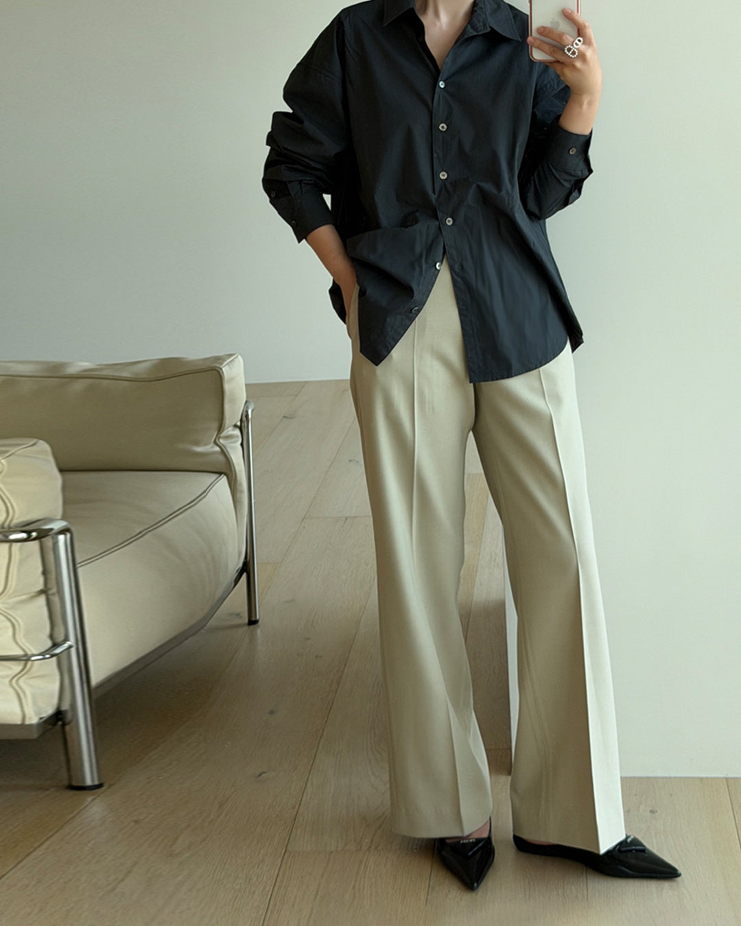 Loose Fit Cotton Button-Down Shirt
