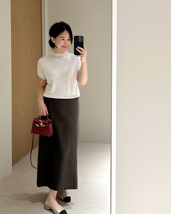 Premium 100% Linen Slim H-Line Skirt