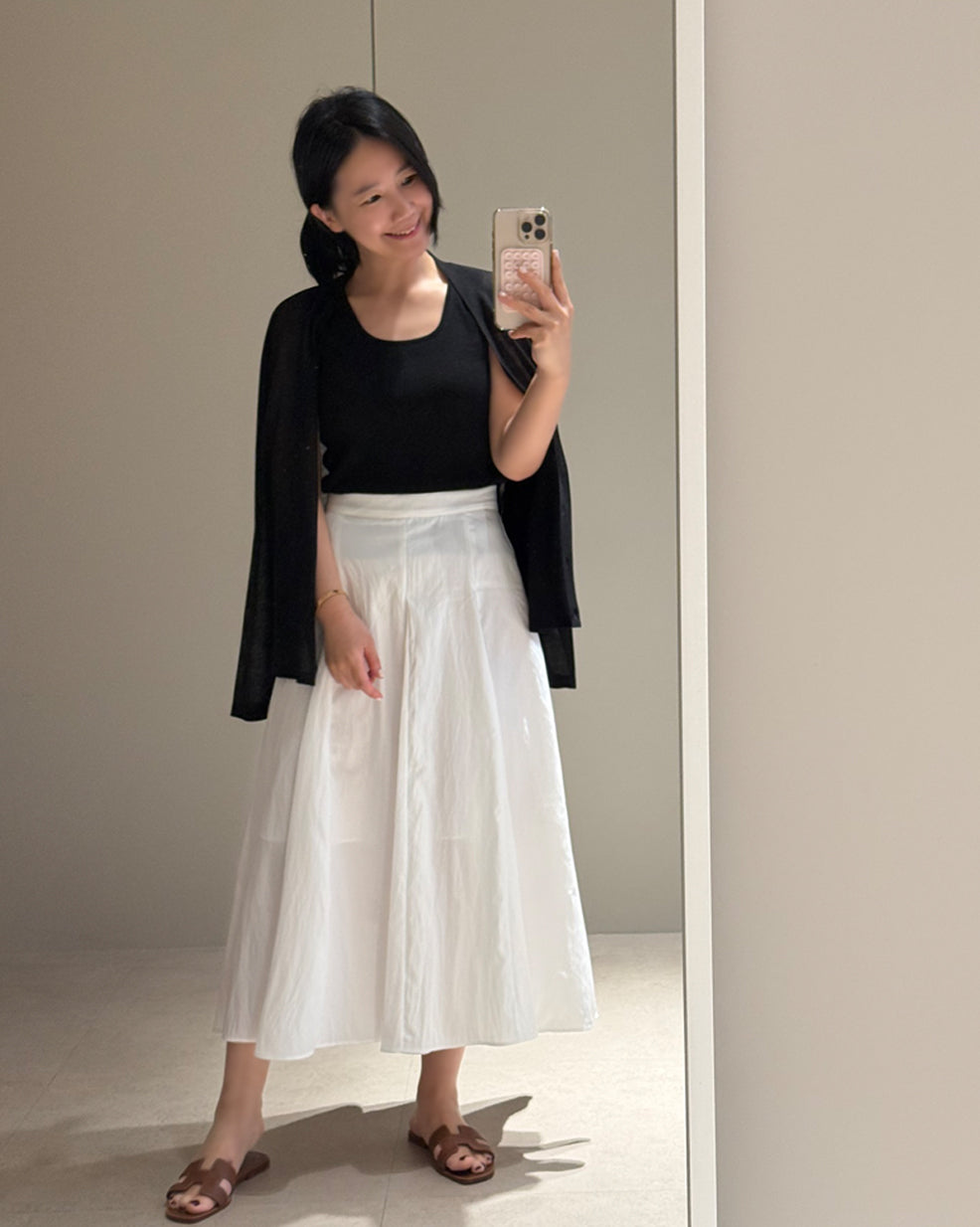 Crinkle Flared Maxi Skirt
