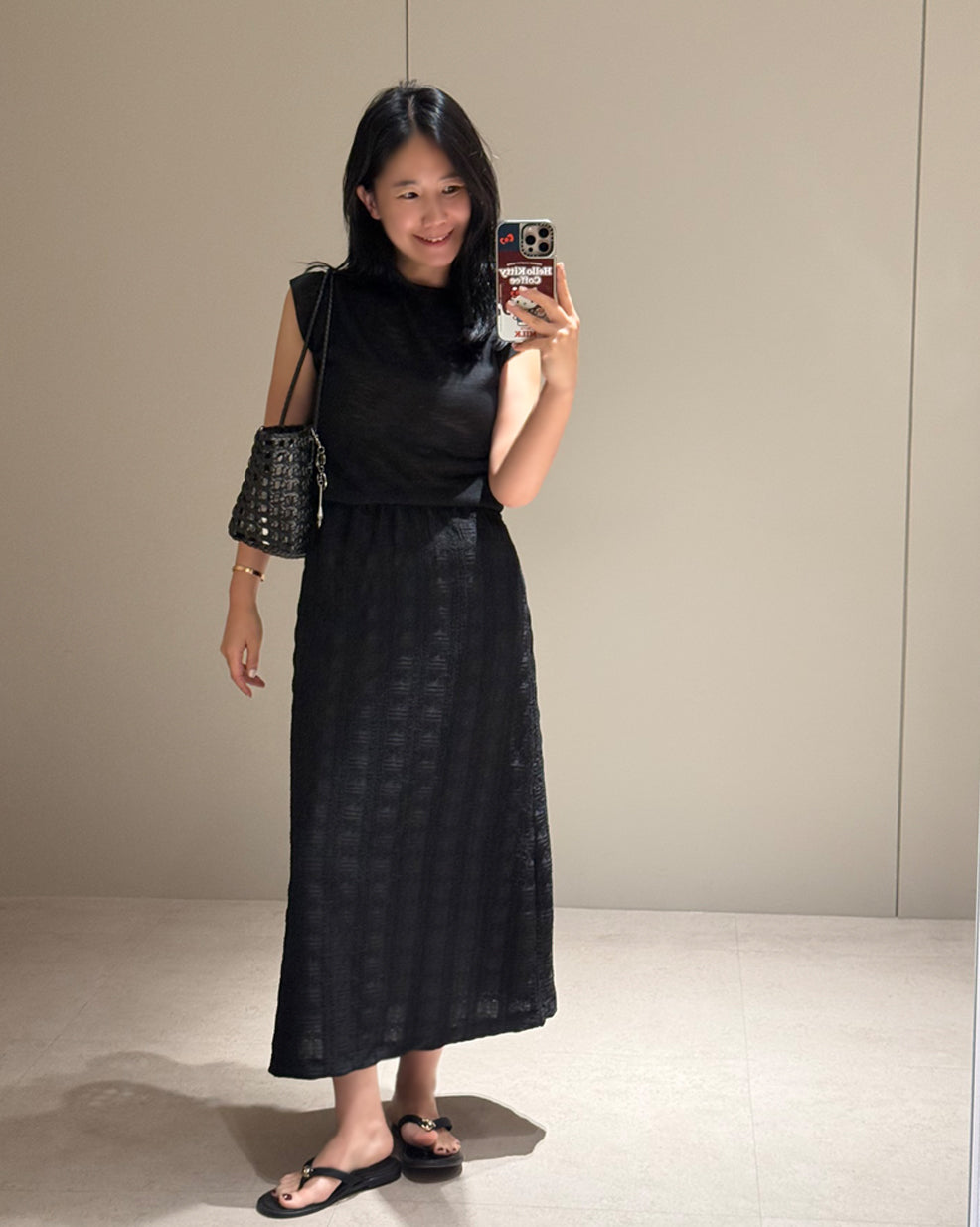 Textured Column Maxi Skirt