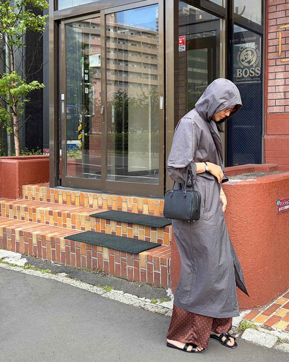 Oversized Hooded Long Windbreaker Coat