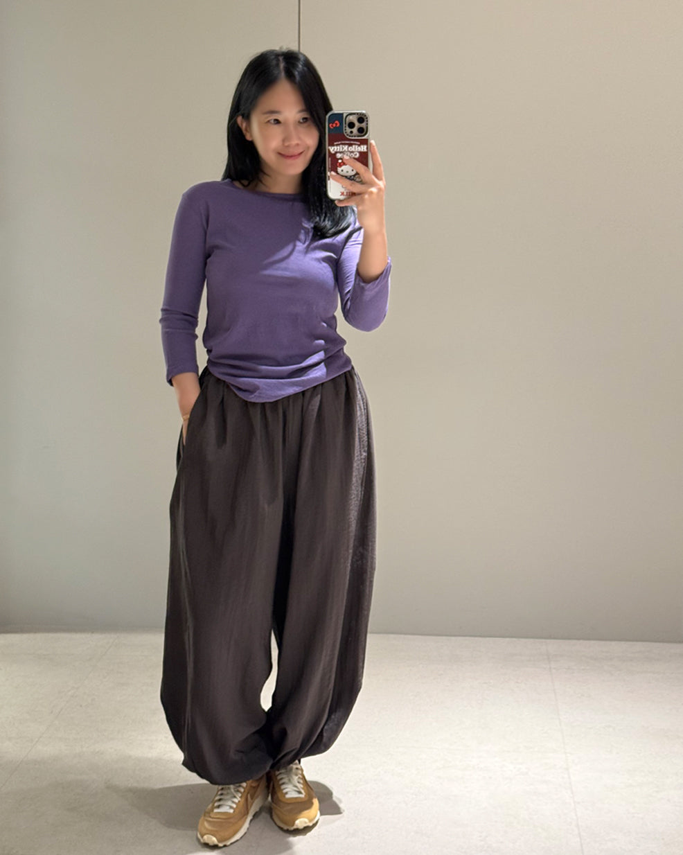 Rayon Blend Balloon Pants