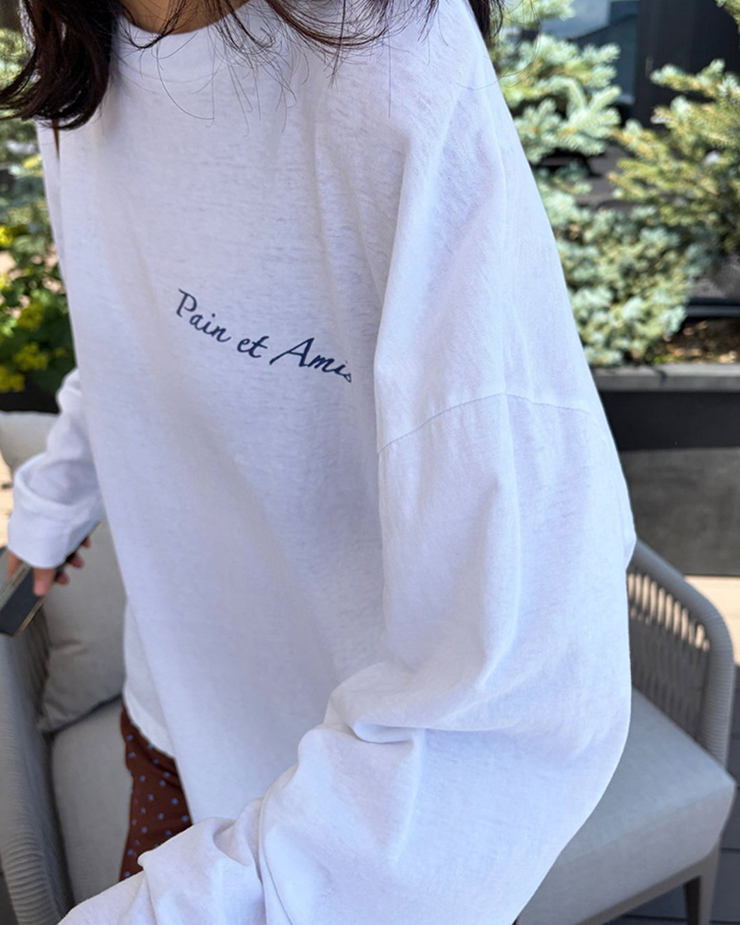 Back Graphic Oversized Long Sleeve T-Shirt