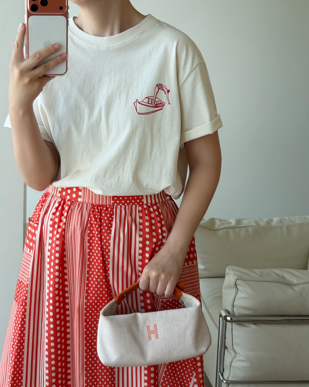 Vintage Beach Graphic Print Cotton T-Shirt