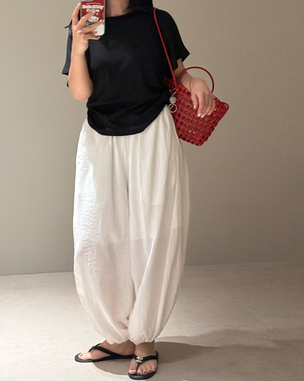 Rayon Blend Balloon Pants