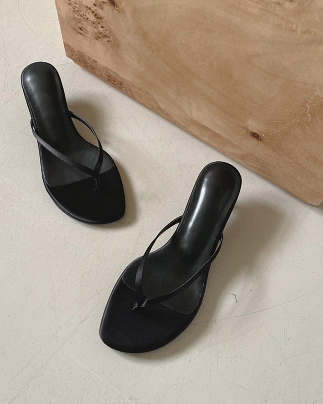 Minimalist Slim Strap Thong Heels