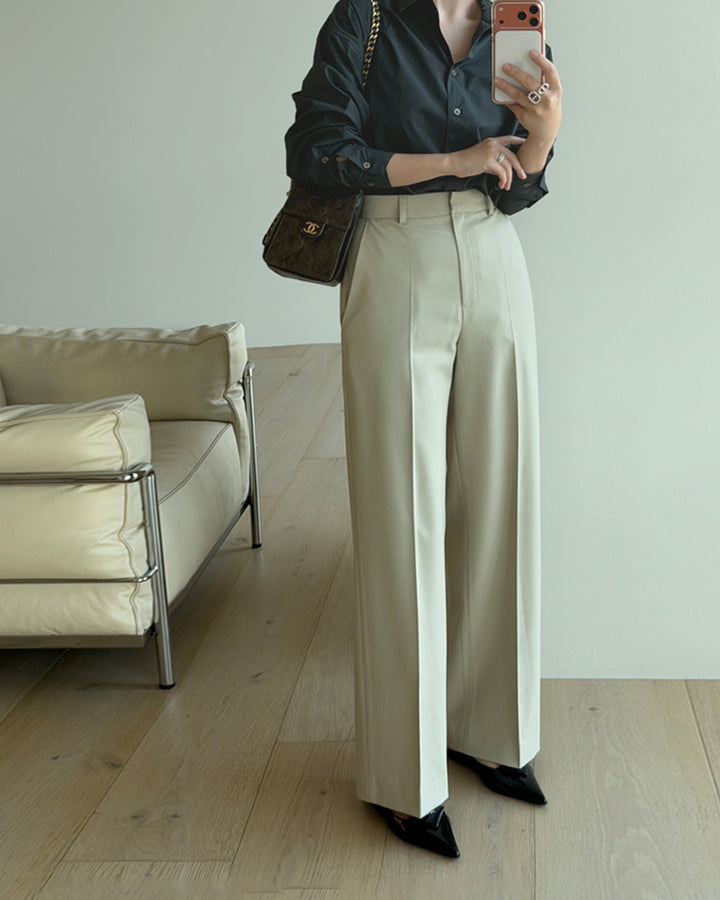 Center Seam Wide Straight Trousers