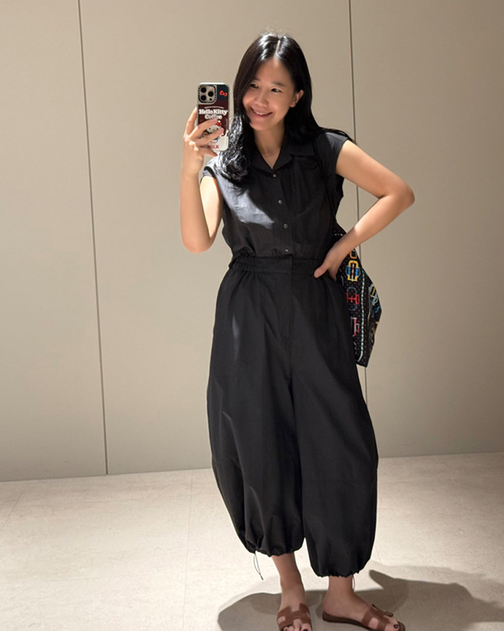 Sleeveless Drawstring Hem Jumpsuit