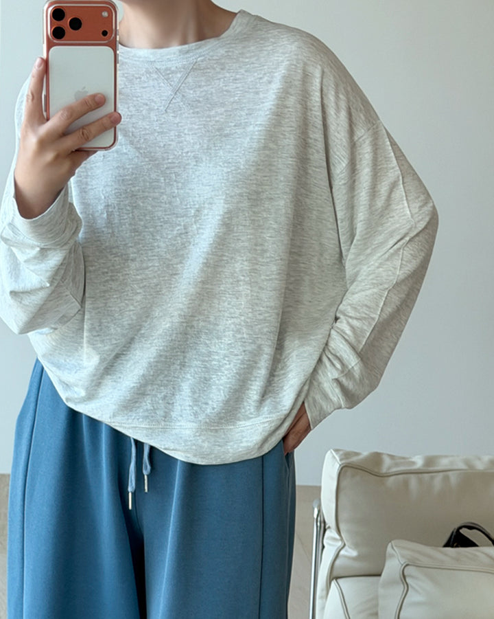 Lightweight Heathered Crewneck Sweatshirt