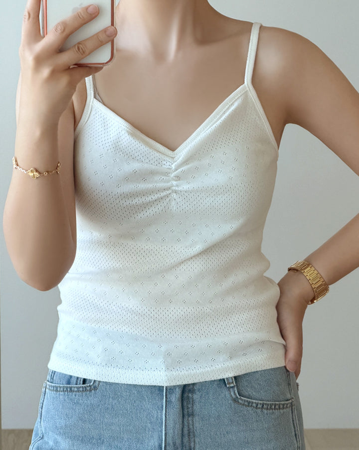 V-Neck Eyelet Cami Top