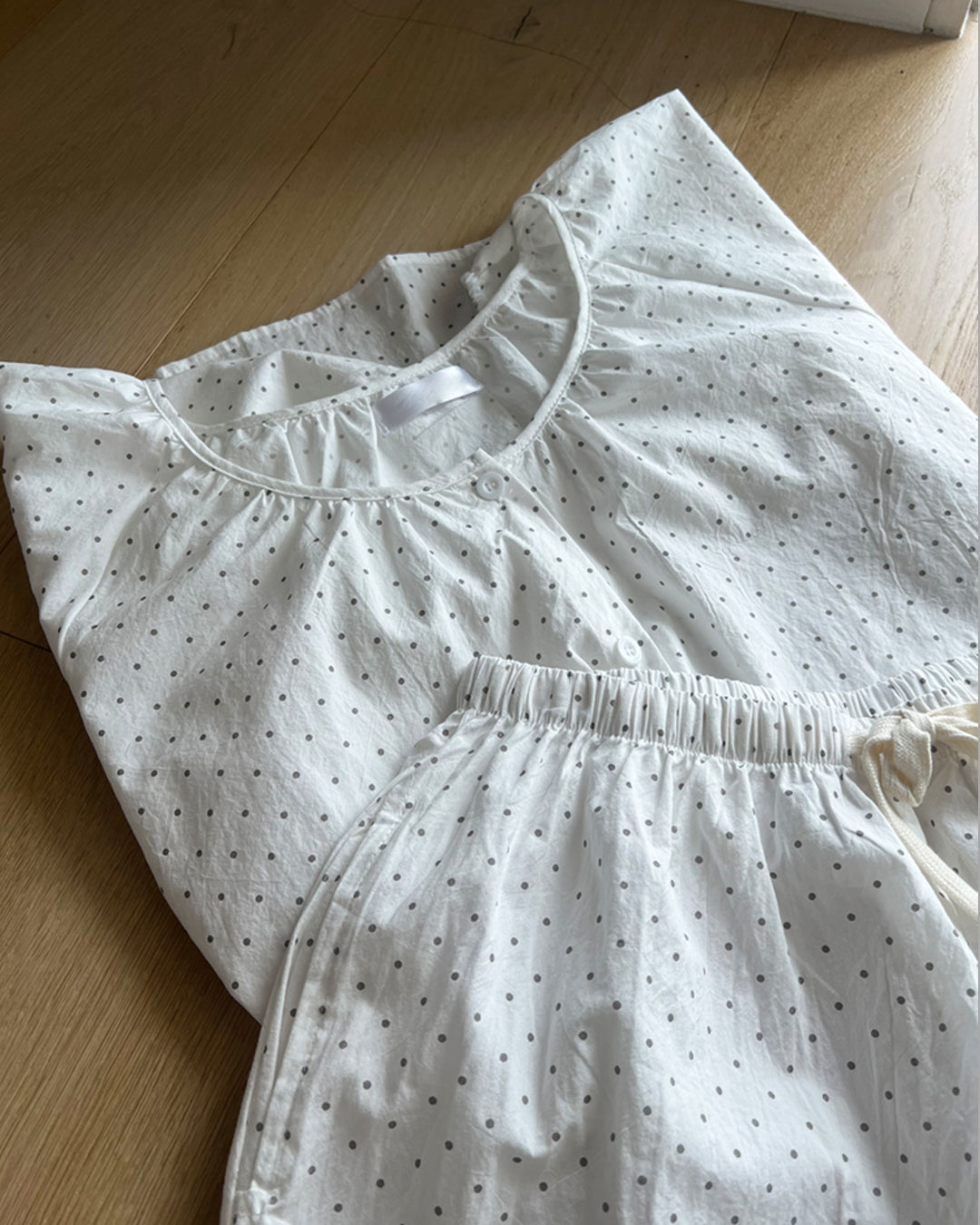 Cotton Polka Dot Short Sleeve Sleepwear Set
