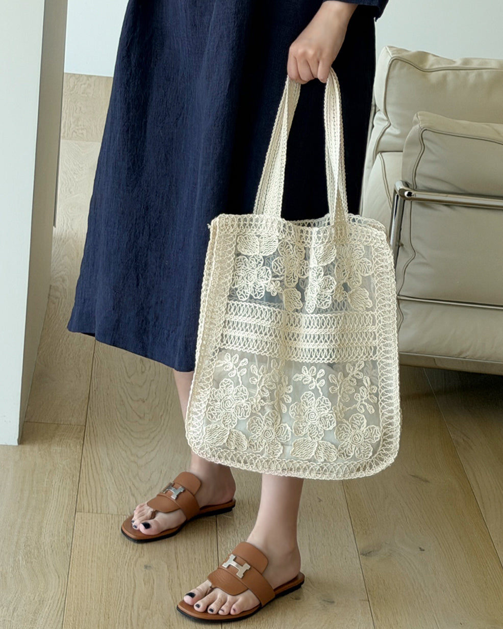 Embroidered Lace Shoulder Bag