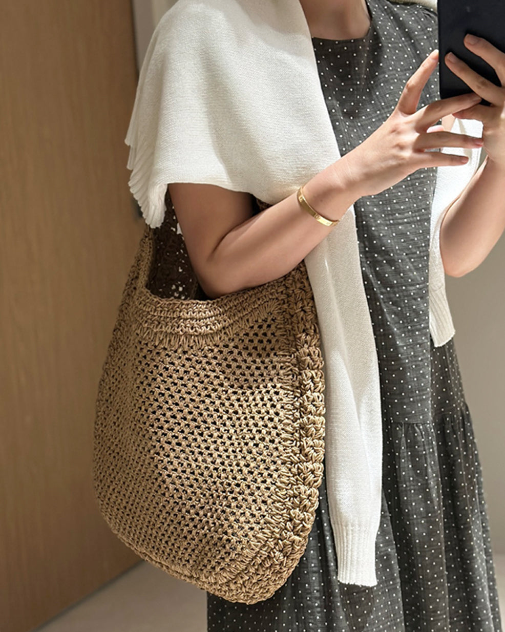Eco Paper Fiber Crochet Shoulder Bag