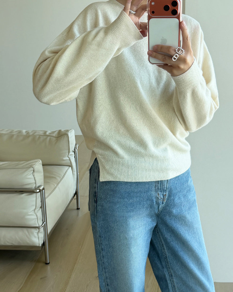 Cashmere-Blend Side-Slit Knit
