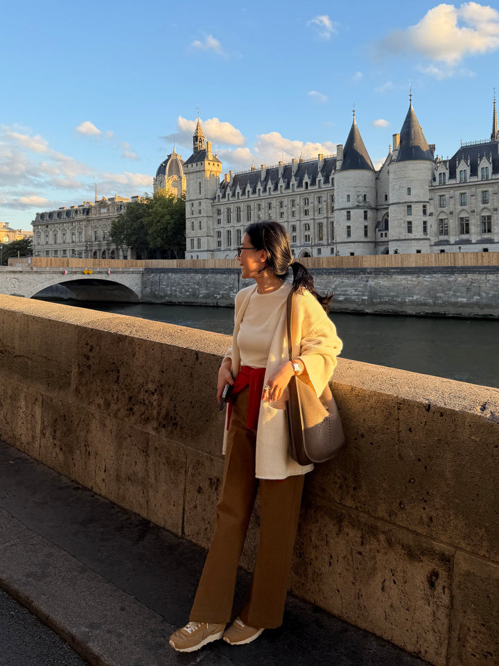 Tailored Wide-Leg Trousers in Warm Camel