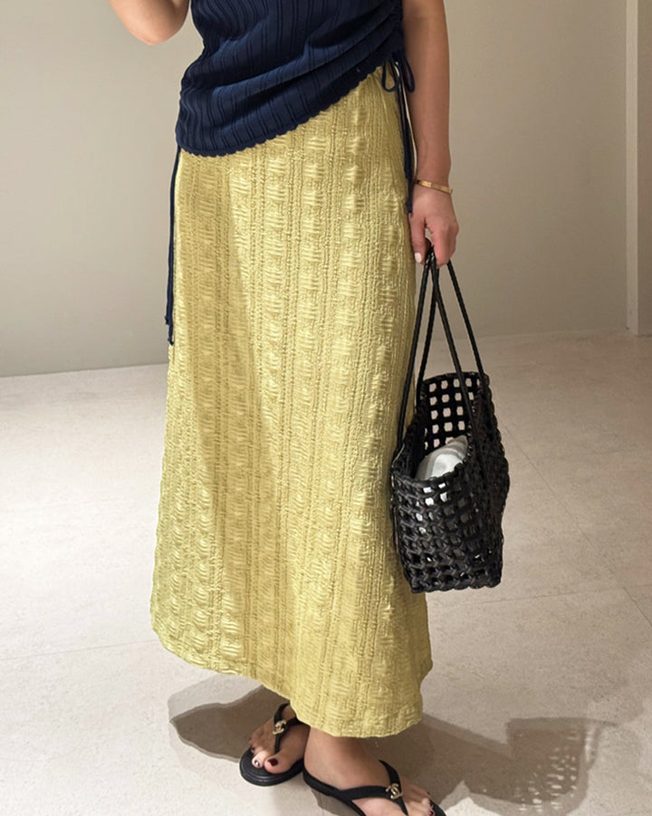 Textured Column Maxi Skirt