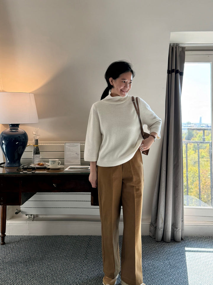 Tailored Wide-Leg Trousers in Warm Camel