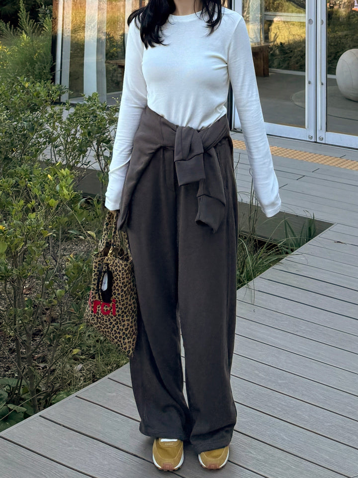 Cozy Sweatshirt and Wide-Leg Pants Set