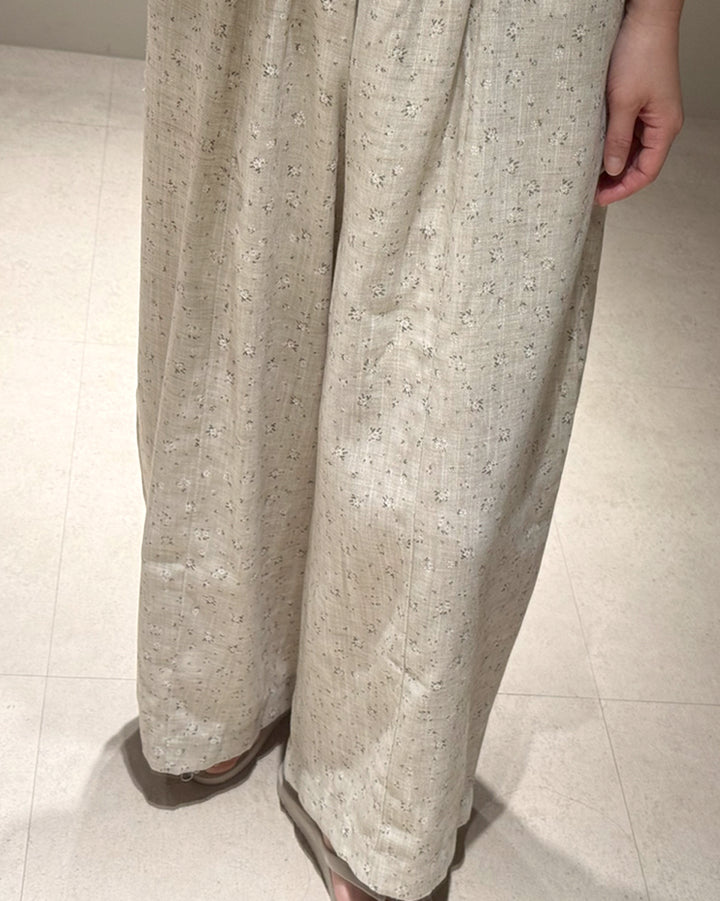 Floral Printed Wide-Leg Elastic Pants