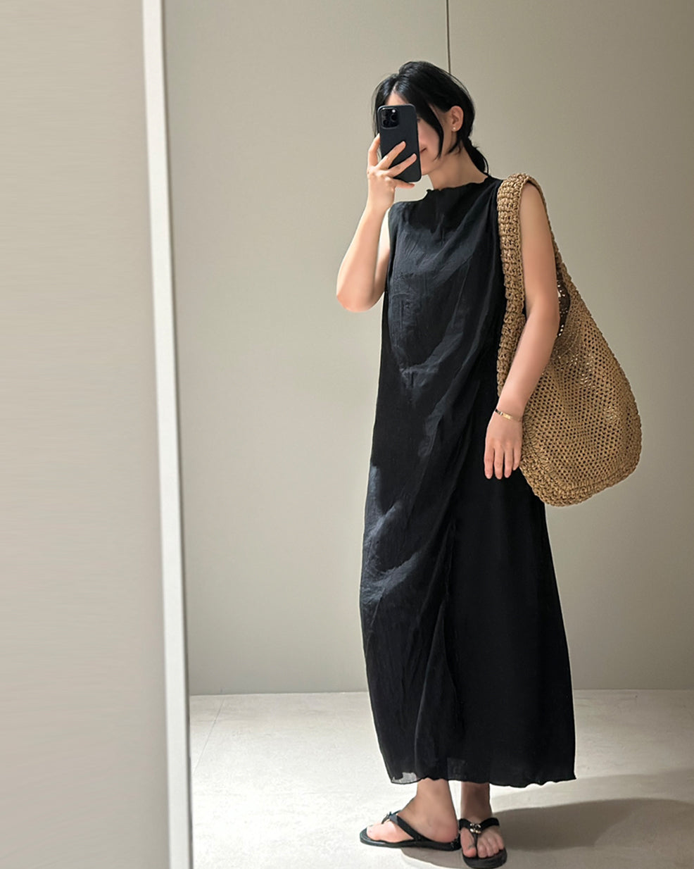 Resort Crinkle Drape Long Dress