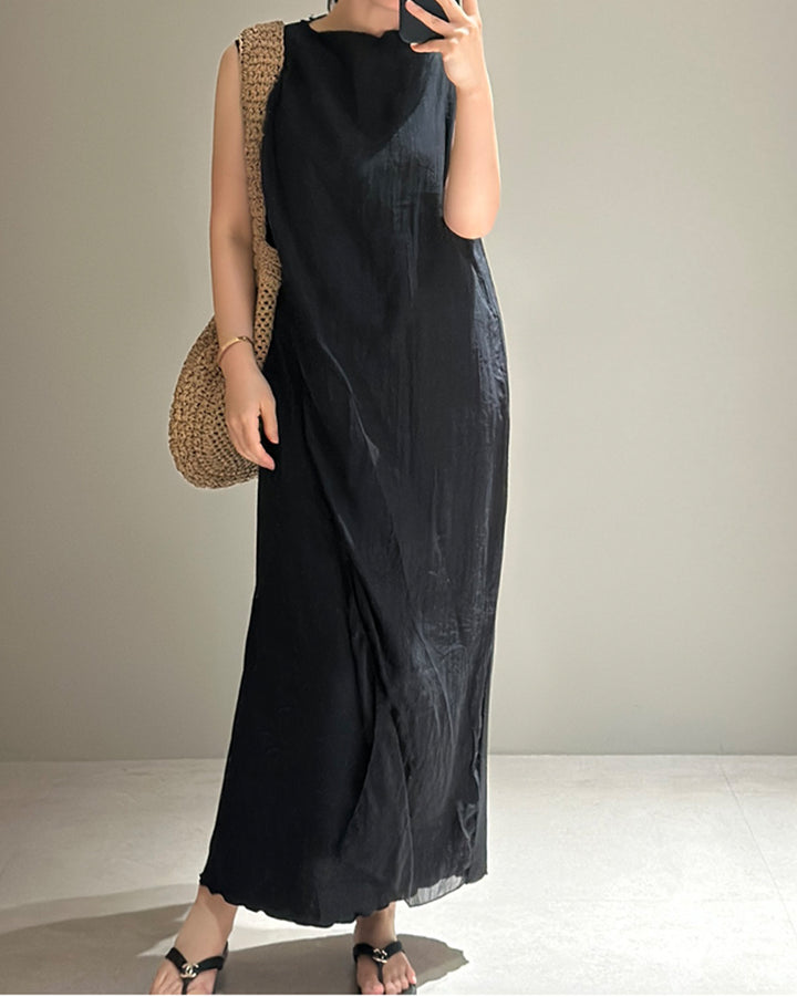 Resort Crinkle Drape Long Dress