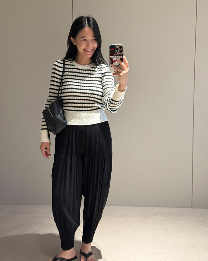 Gradated Pleated Easy Pants