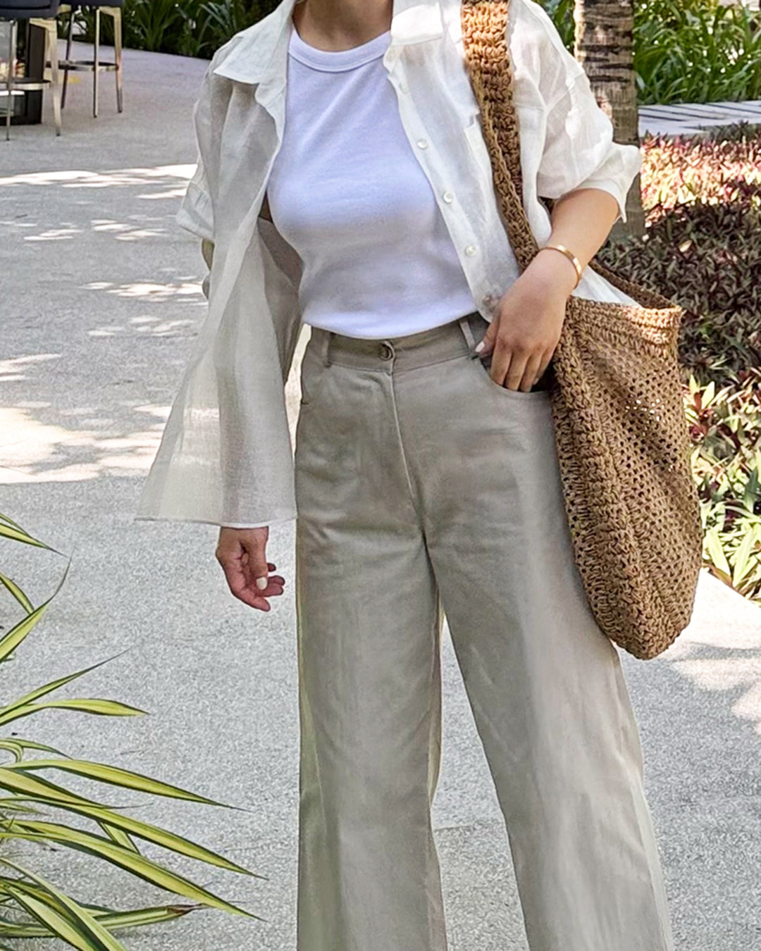 100% Linen Oversized Button-Down Shirt