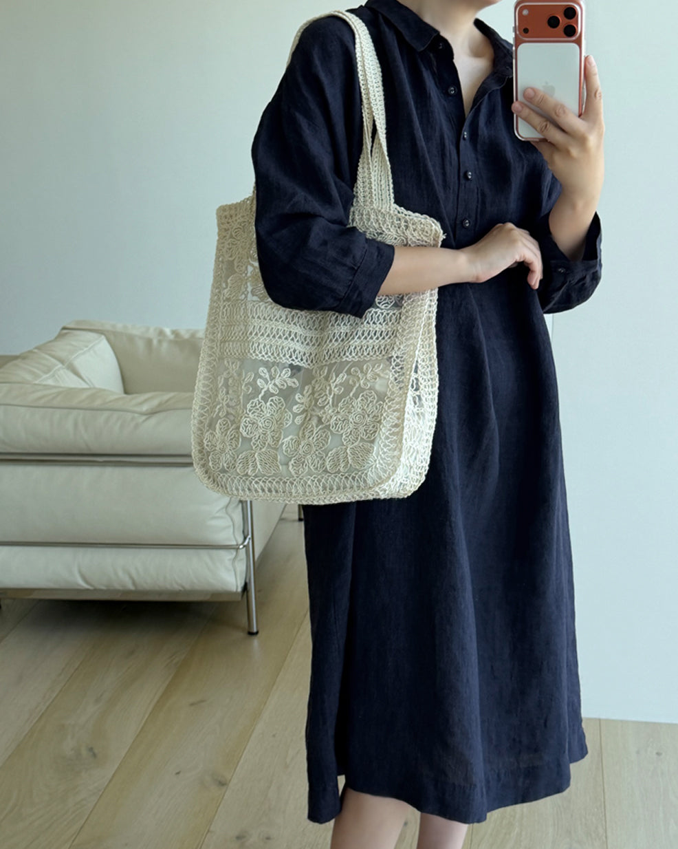 Embroidered Lace Shoulder Bag