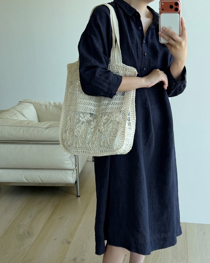 Embroidered Lace Shoulder Bag